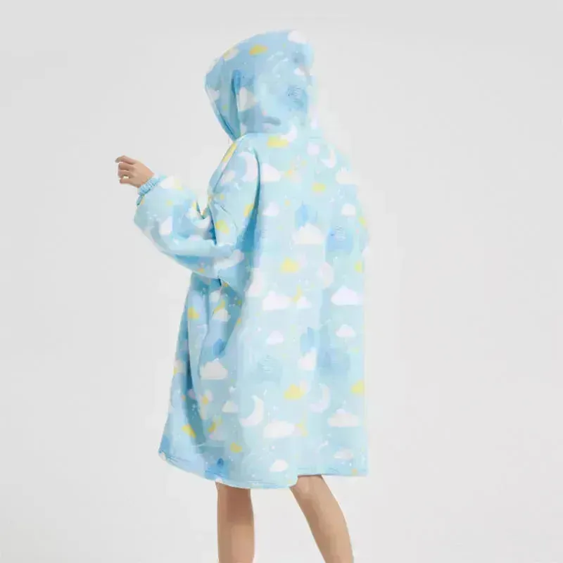 Thick Plush Fleece Oversized Hoodie dress Sleepwear Pajamas Homewear