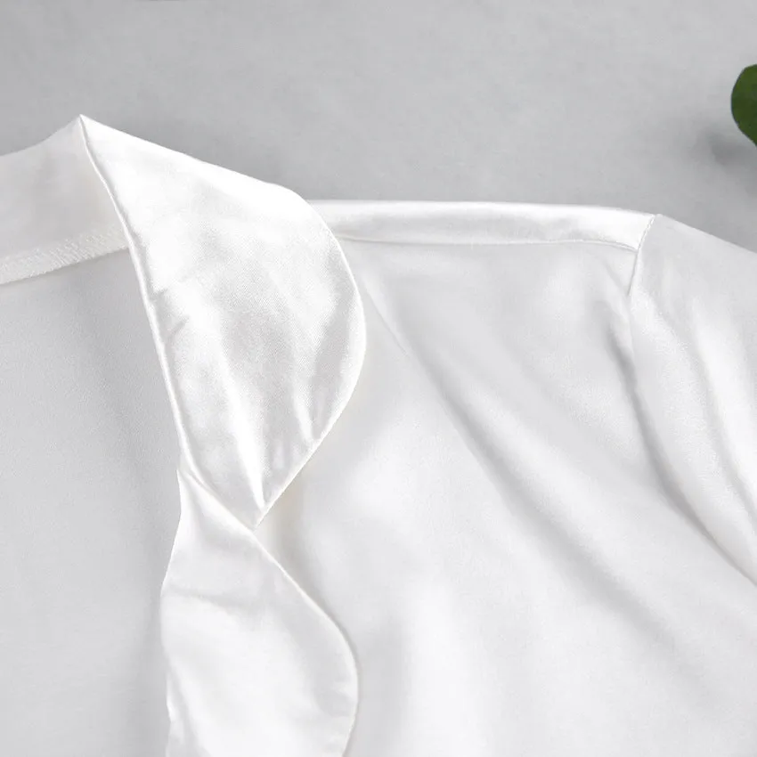 Thin Satin Ice Silk Pajamas Suit