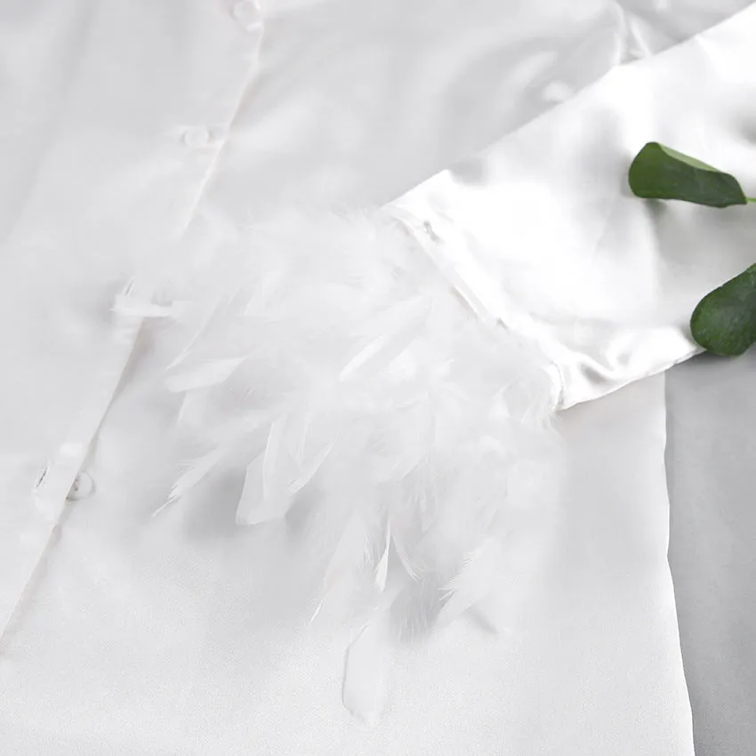Thin Satin Ice Silk Pajamas Suit