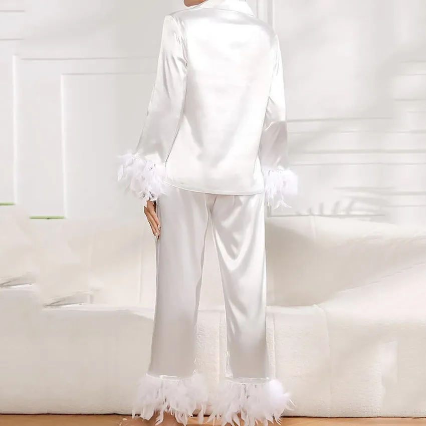 Thin Satin Ice Silk Pajamas Suit