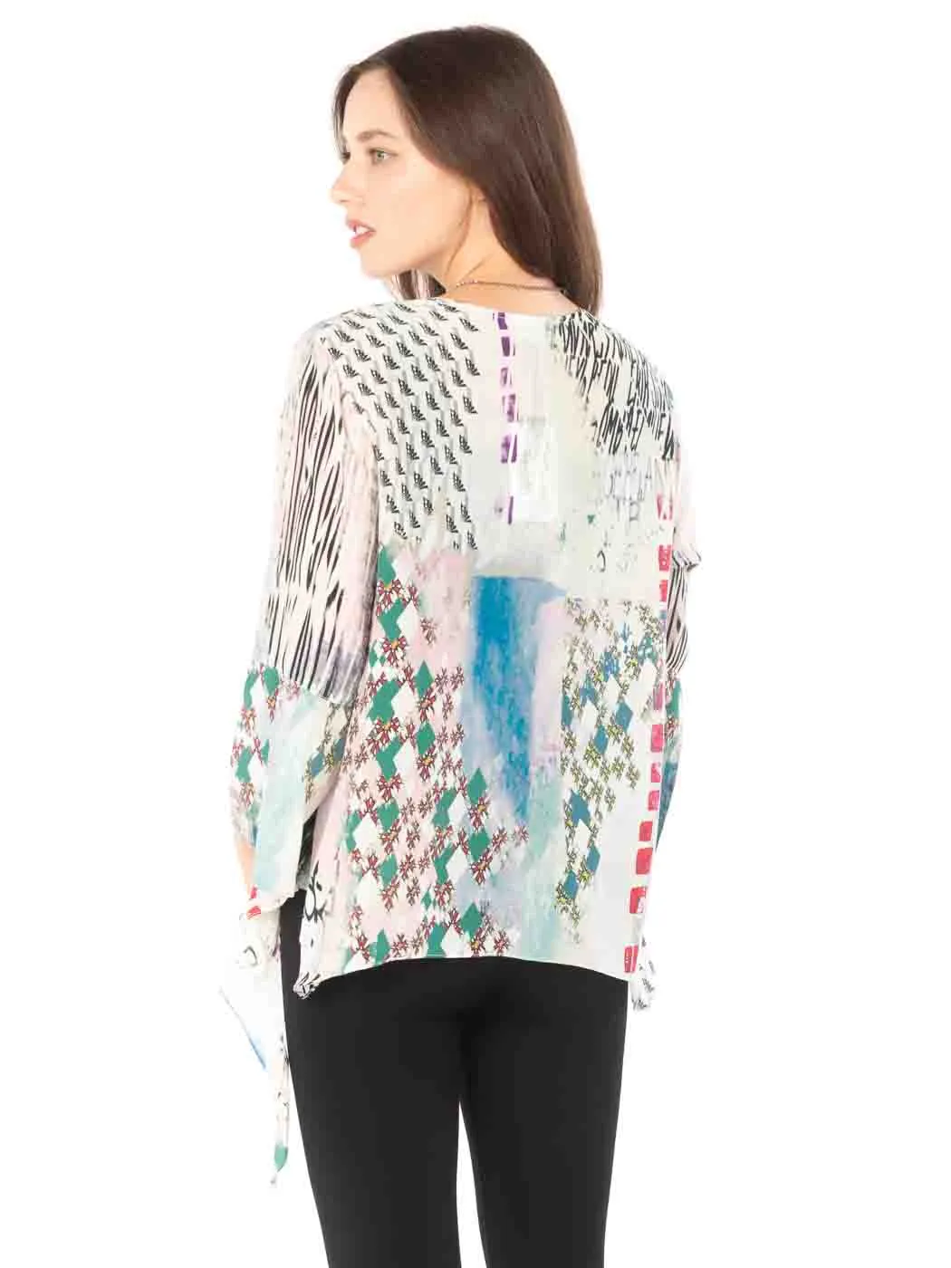Tianello "Ajere" Print  Washable Silk "Yuriko" Kimono