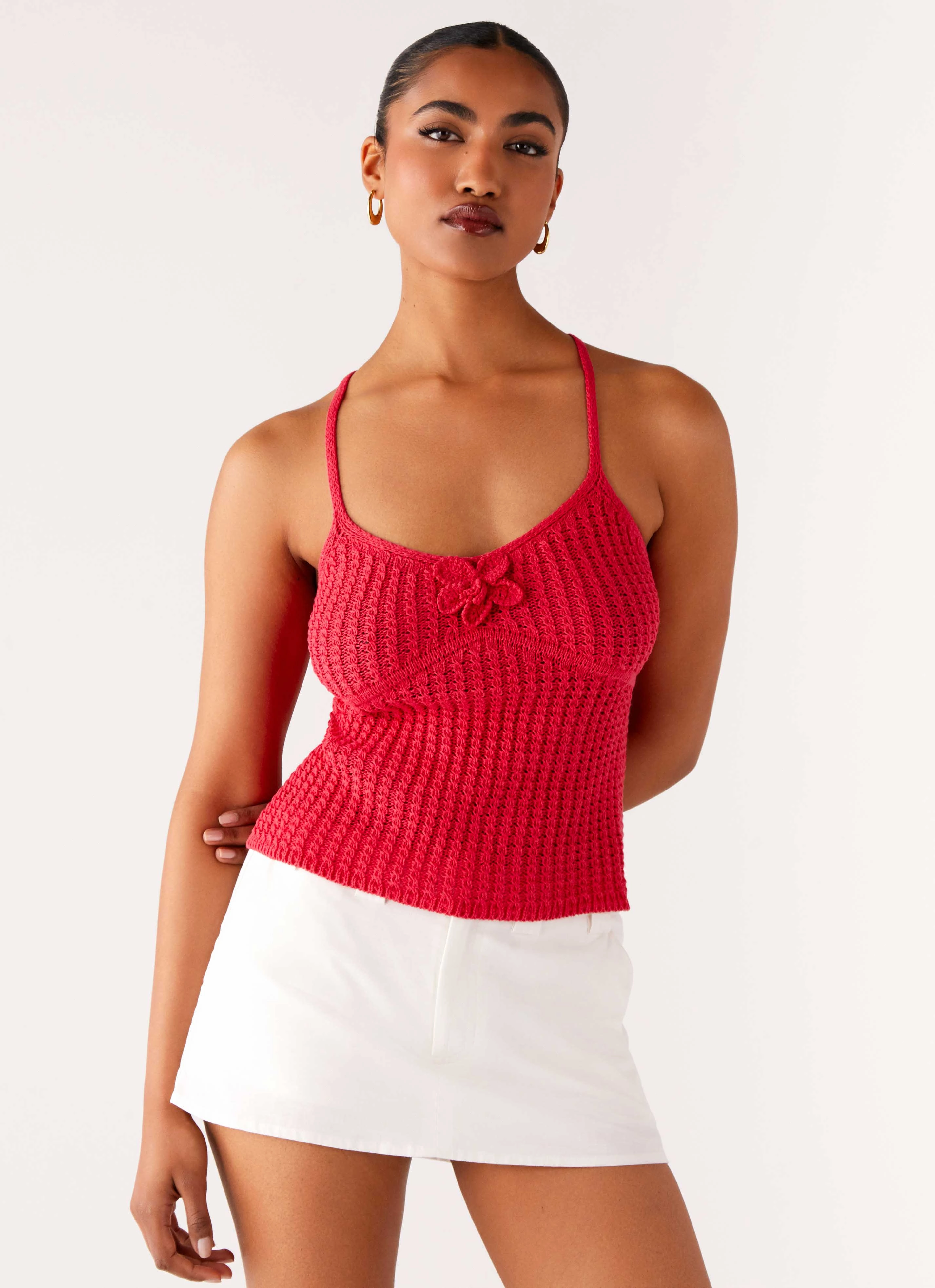 HiddenZipper Tiare Crochet Top - Fuchsia
