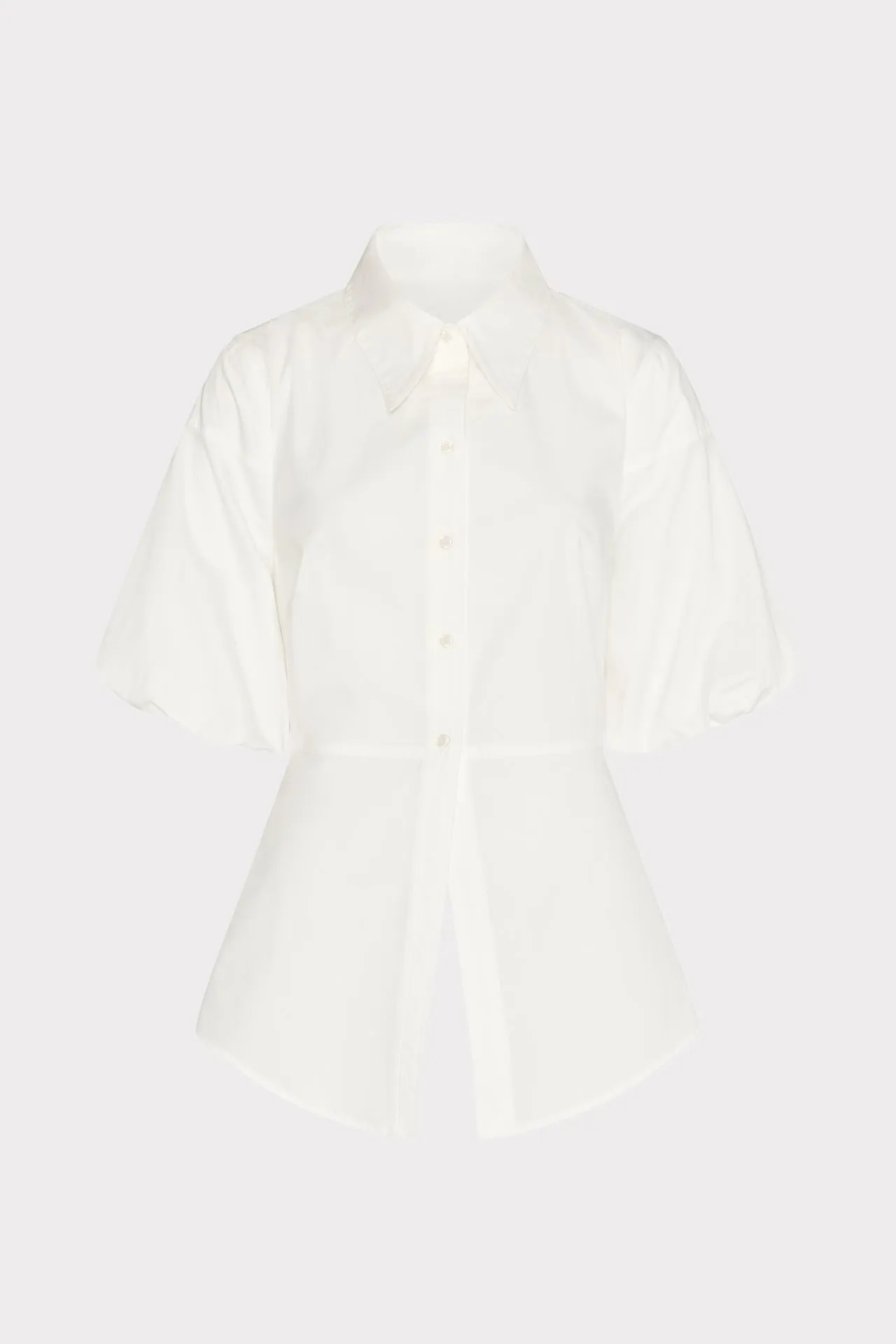 DurableDoubleLayeredHem StretchableKnit Tie Back Poplin Button Down Shirt