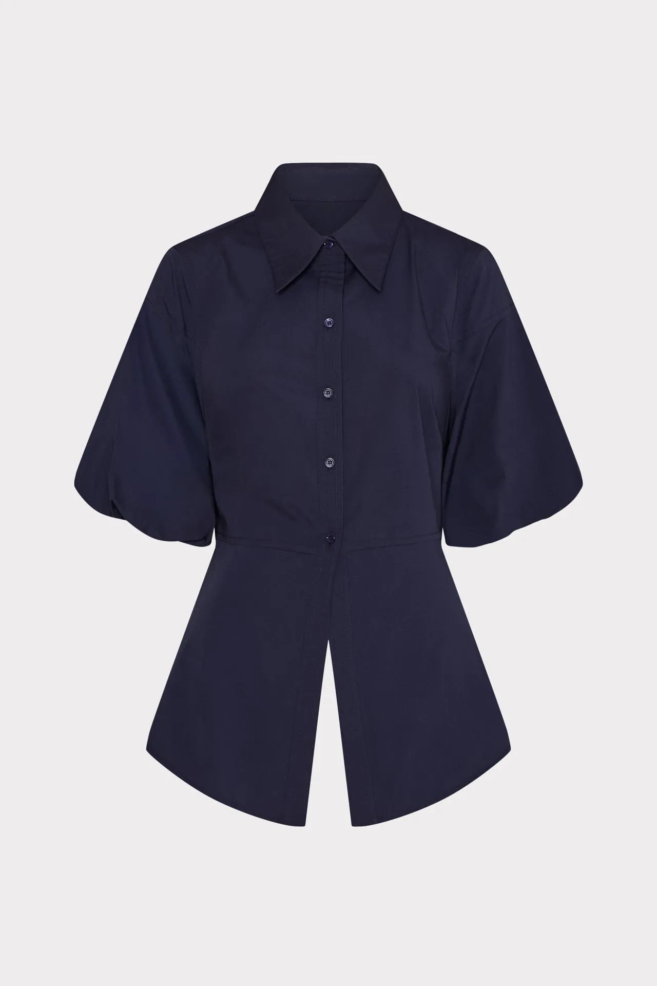 Tie Back Poplin Button Down Shirt WaterRepellent Finish Relaxed Look