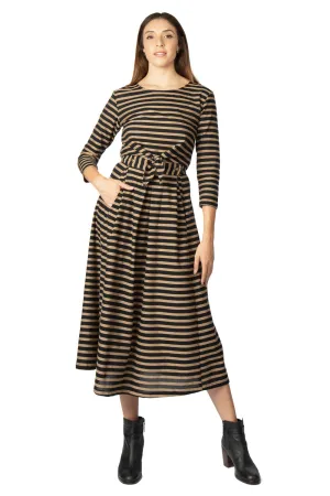 Tie Top in Black Stripe TaglessDesign Durable Reinforced Elbows