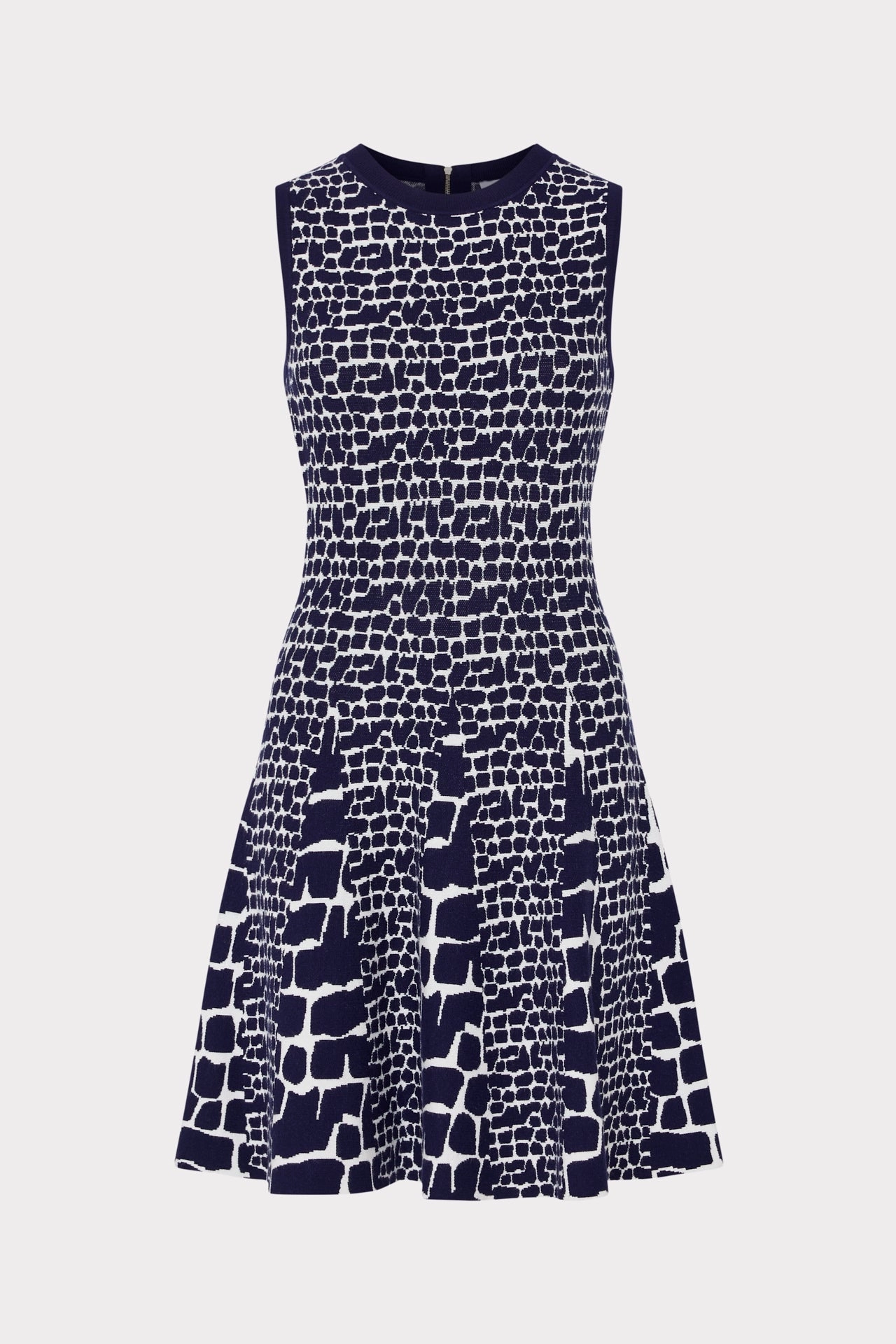 Soft fabric piece Tile Wave Jacquard Knit Mini Dress