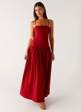 Vince Cami Maxi Dress - Deep Red Lounge Base