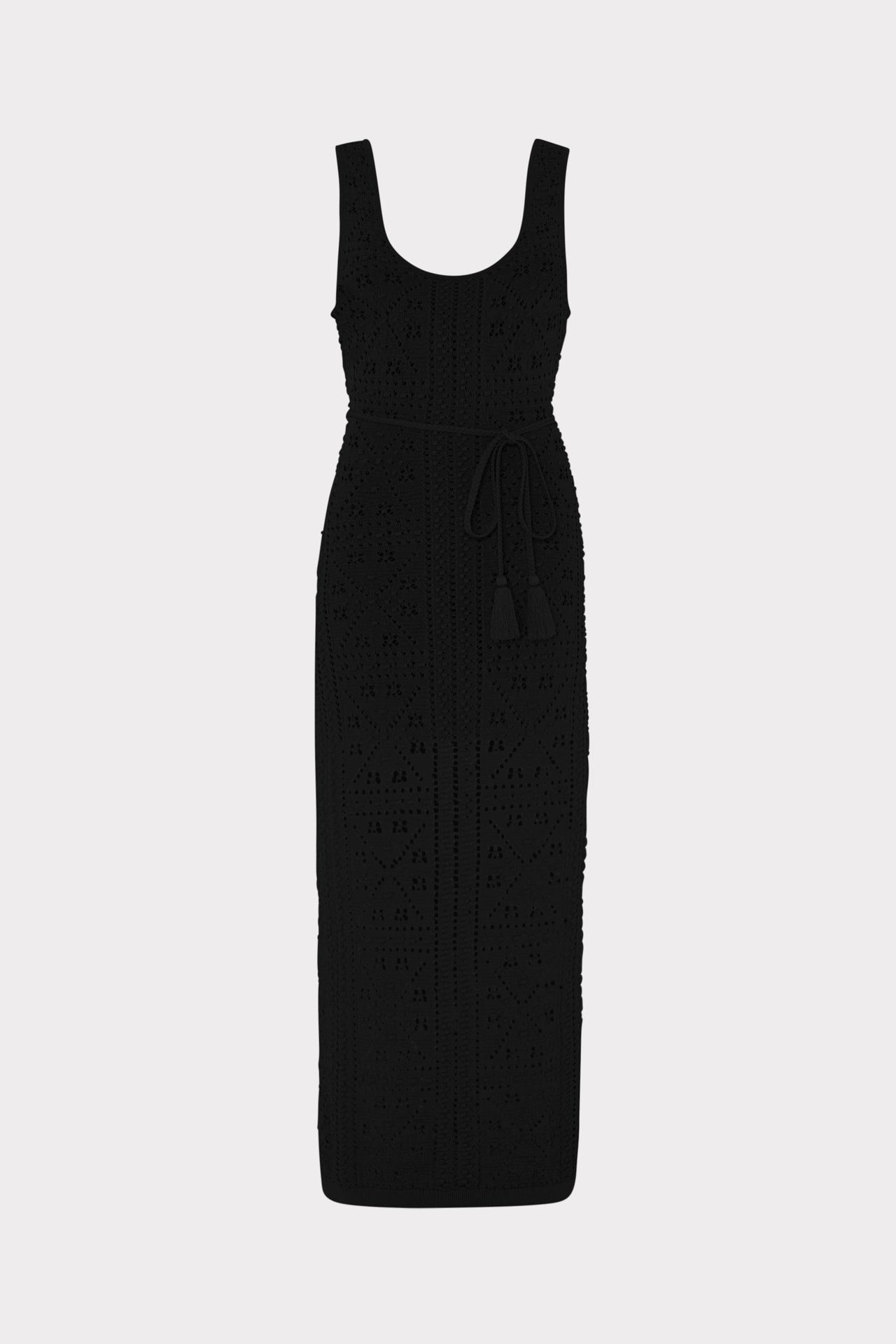 Relaxed and Elegant Bubble Pointelle Knit Midi Dress