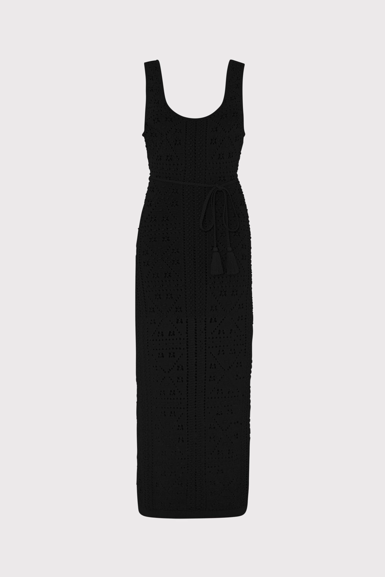 Smooth Curve Zip-Closure Bubble Pointelle Knit Midi Dress