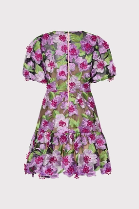 Autumn Ready Form Fitting Yasmin 3D Embroidered Dress