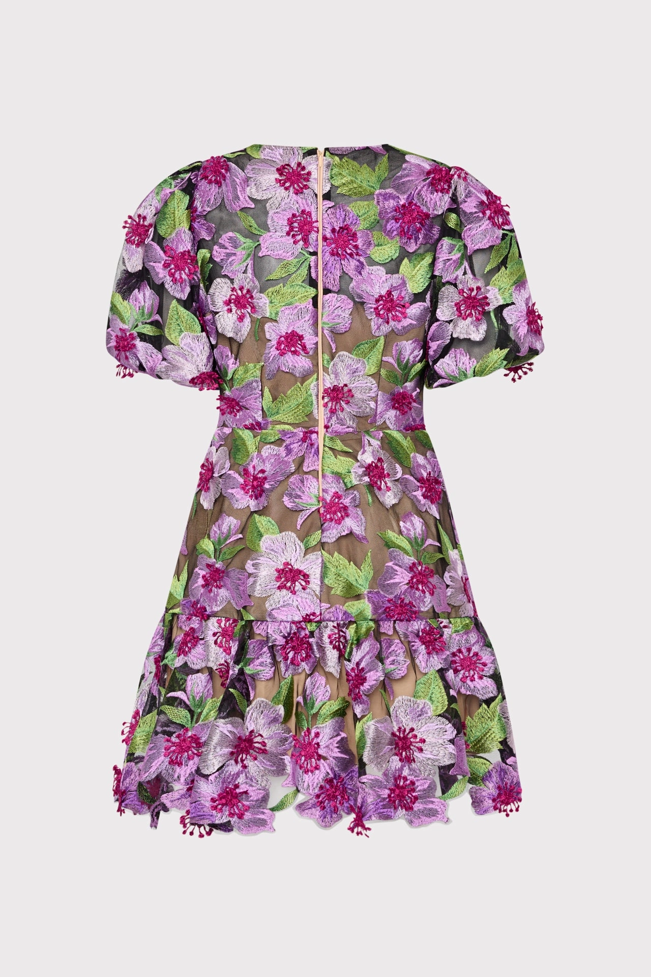 Autumn Ready Form Fitting Yasmin 3D Embroidered Dress