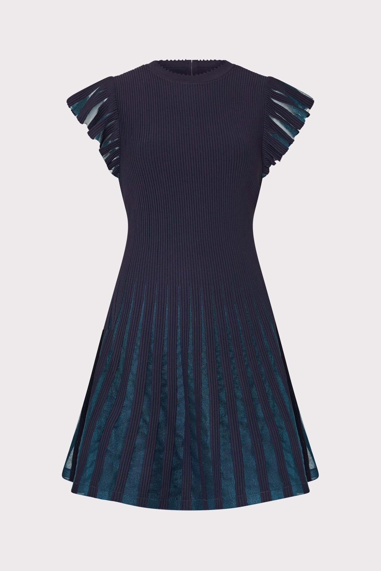 Romantic Soft Sheer Flutter Sleeve Knit Mini Dress