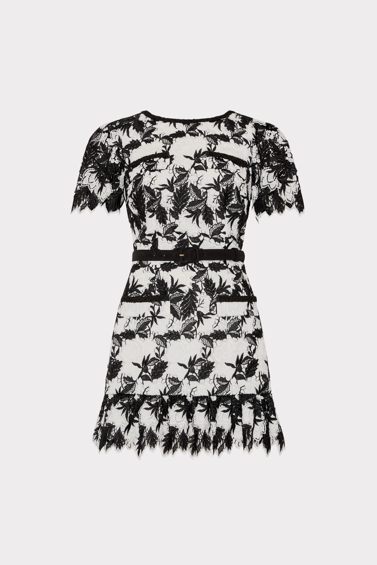 french chic Paola Two Tone Lace Mini Dress