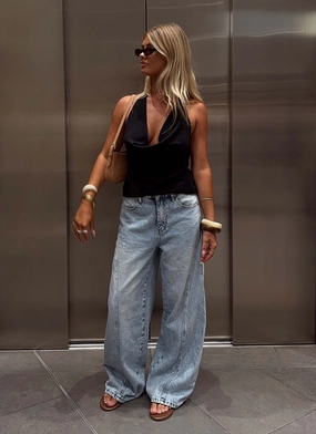 Timeless Wide Leg Jeans - Bleached Blue Relaxed Style Bold