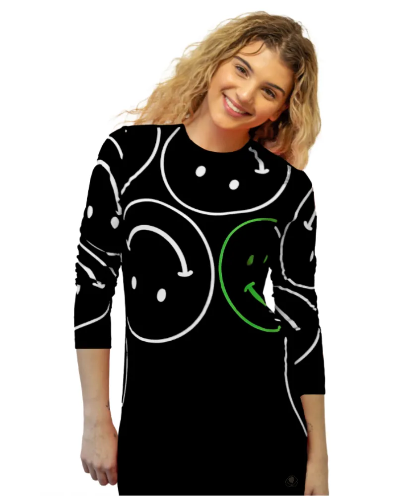 TN5007-24 Emojis Black Multi Cotton Teen Nightgown