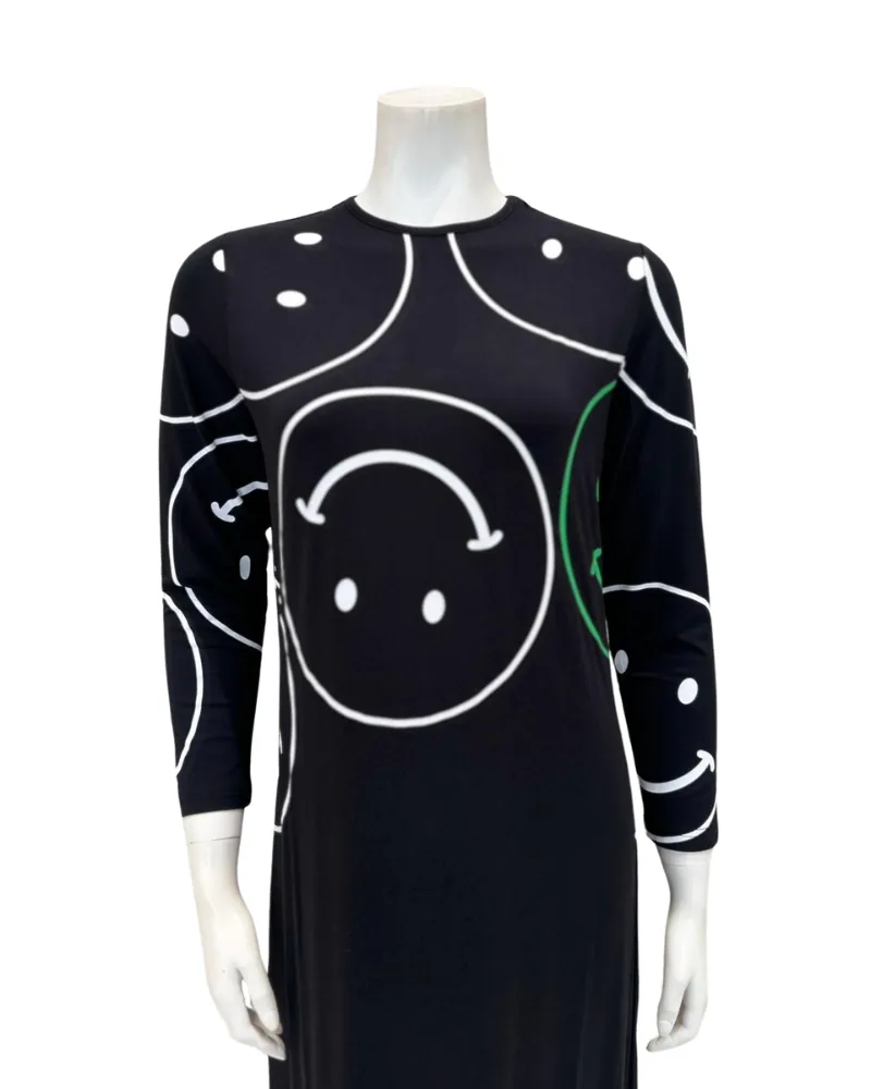 TN5007-24 Emojis Black Multi Cotton Teen Nightgown