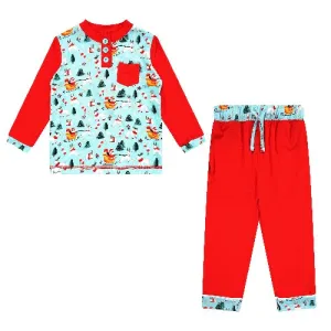 Toddler Boys Dark Santa Pajamas