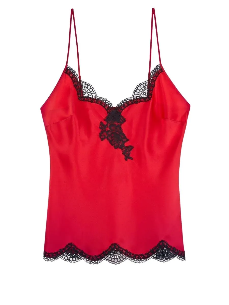 Toi Mon Amour Silk Cami Top - Rouge Passion