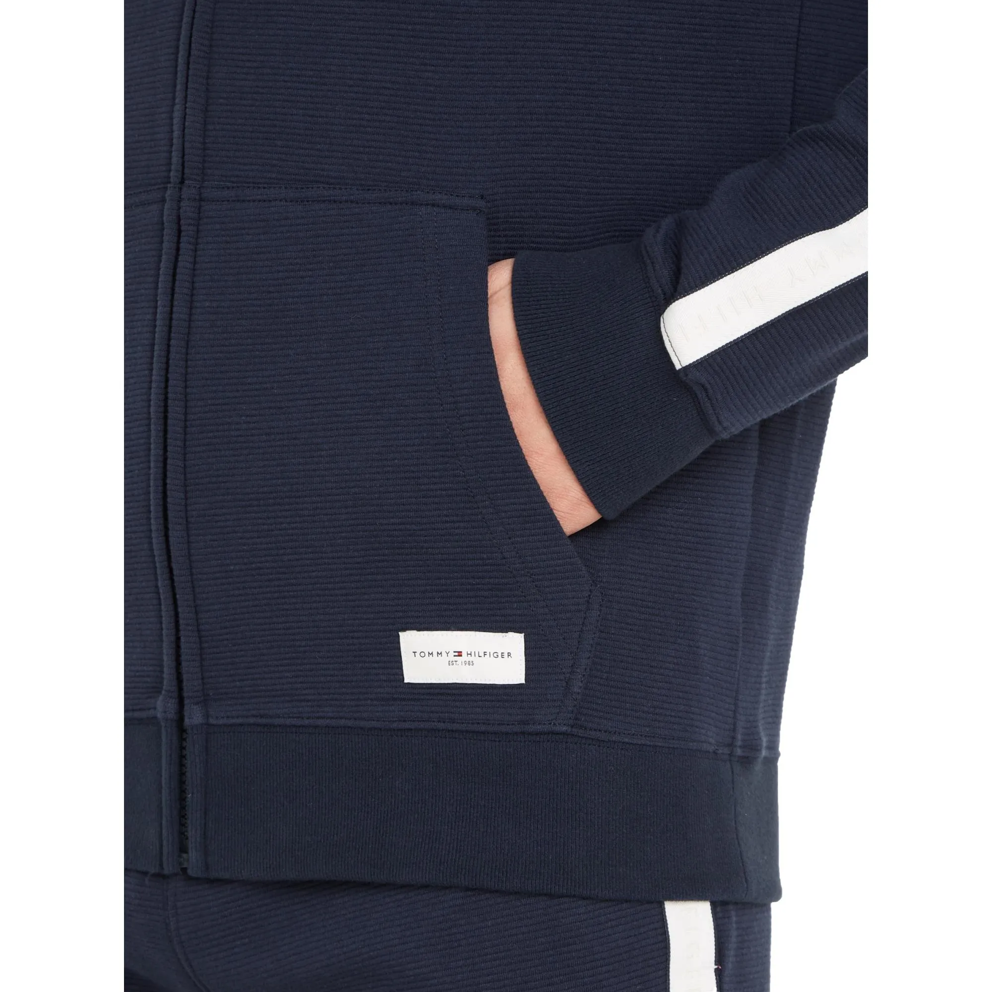 Tommy Hilfiger Mens TH Established Full Zip HWK Hoodie - Desert Sky