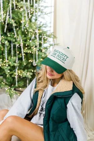 Naughty or Nice Trucker Hat Casual Blouse Quick Dry Feature