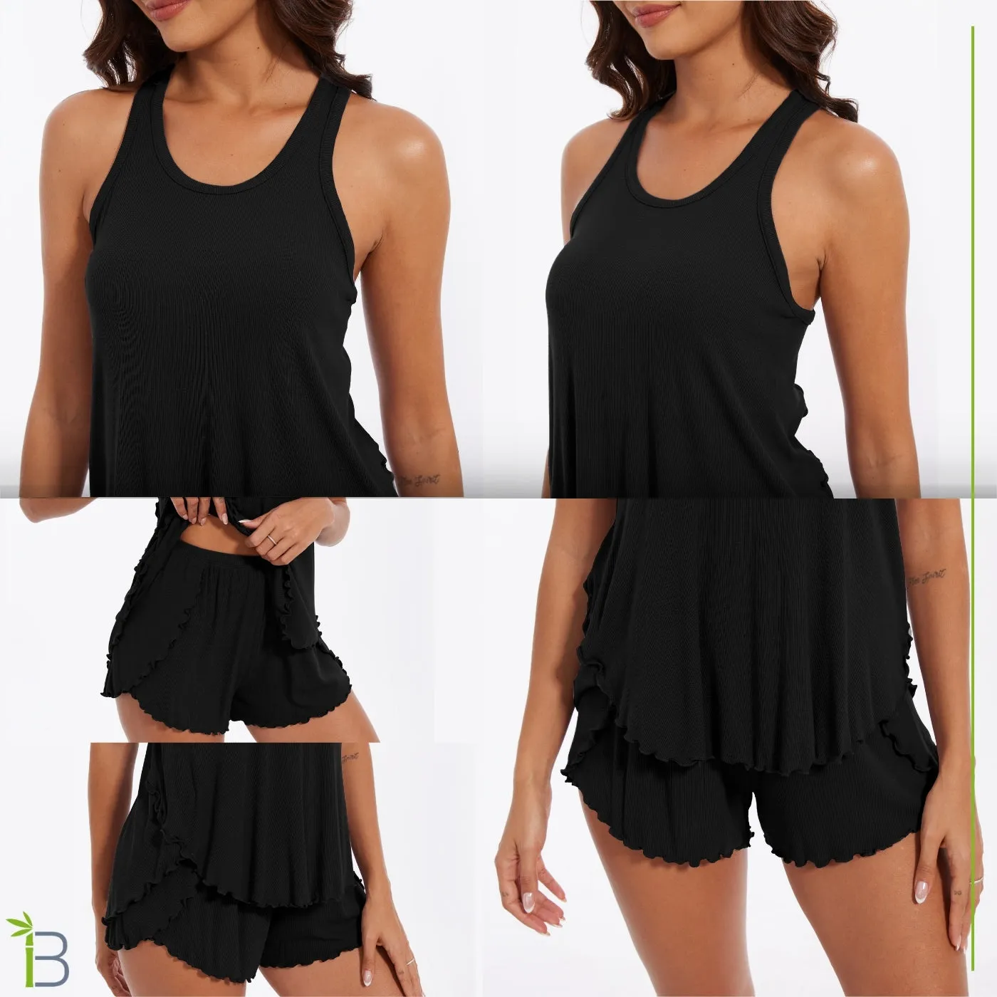 Top Tank Bamboo Viscose Pajama Set for Women