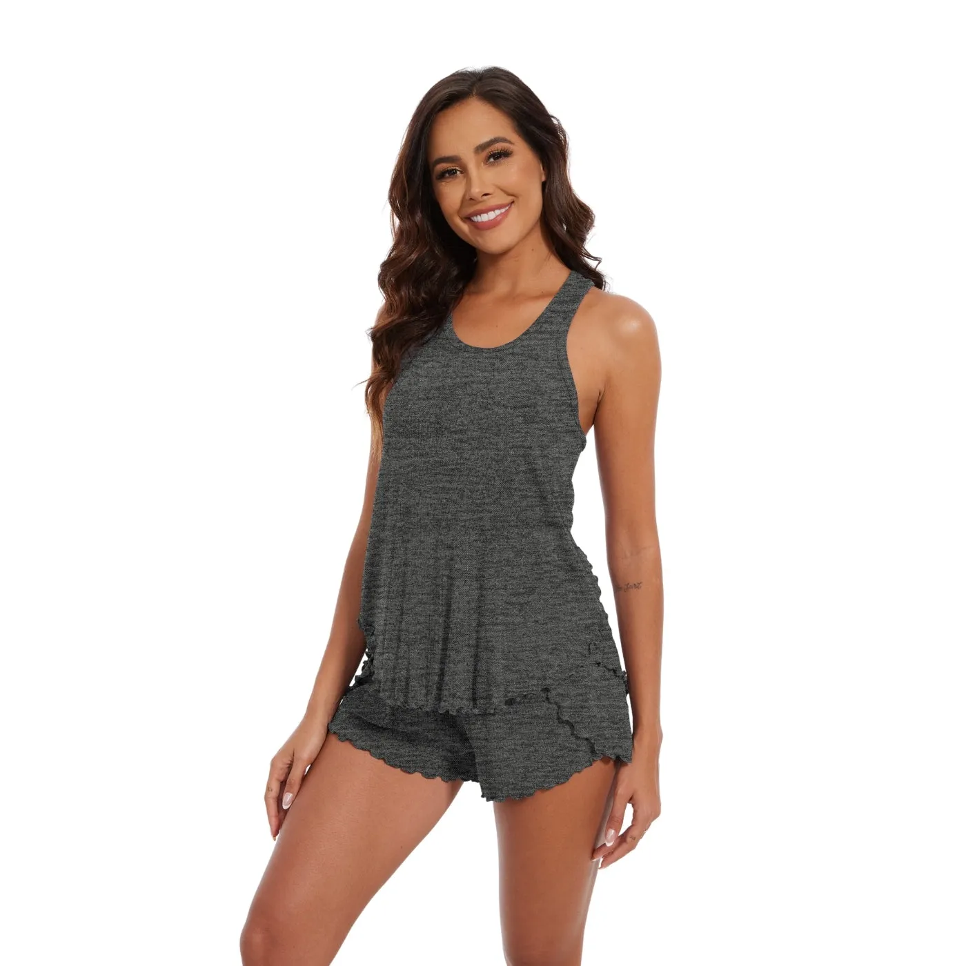 Top Tank Bamboo Viscose Pajama Set for Women