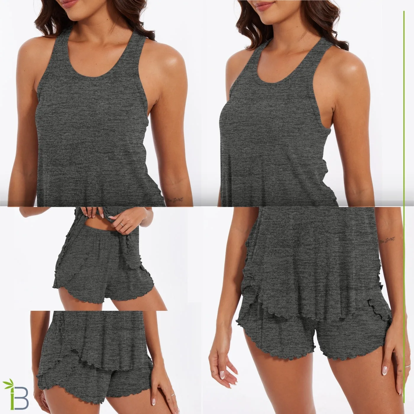 Top Tank Bamboo Viscose Pajama Set for Women