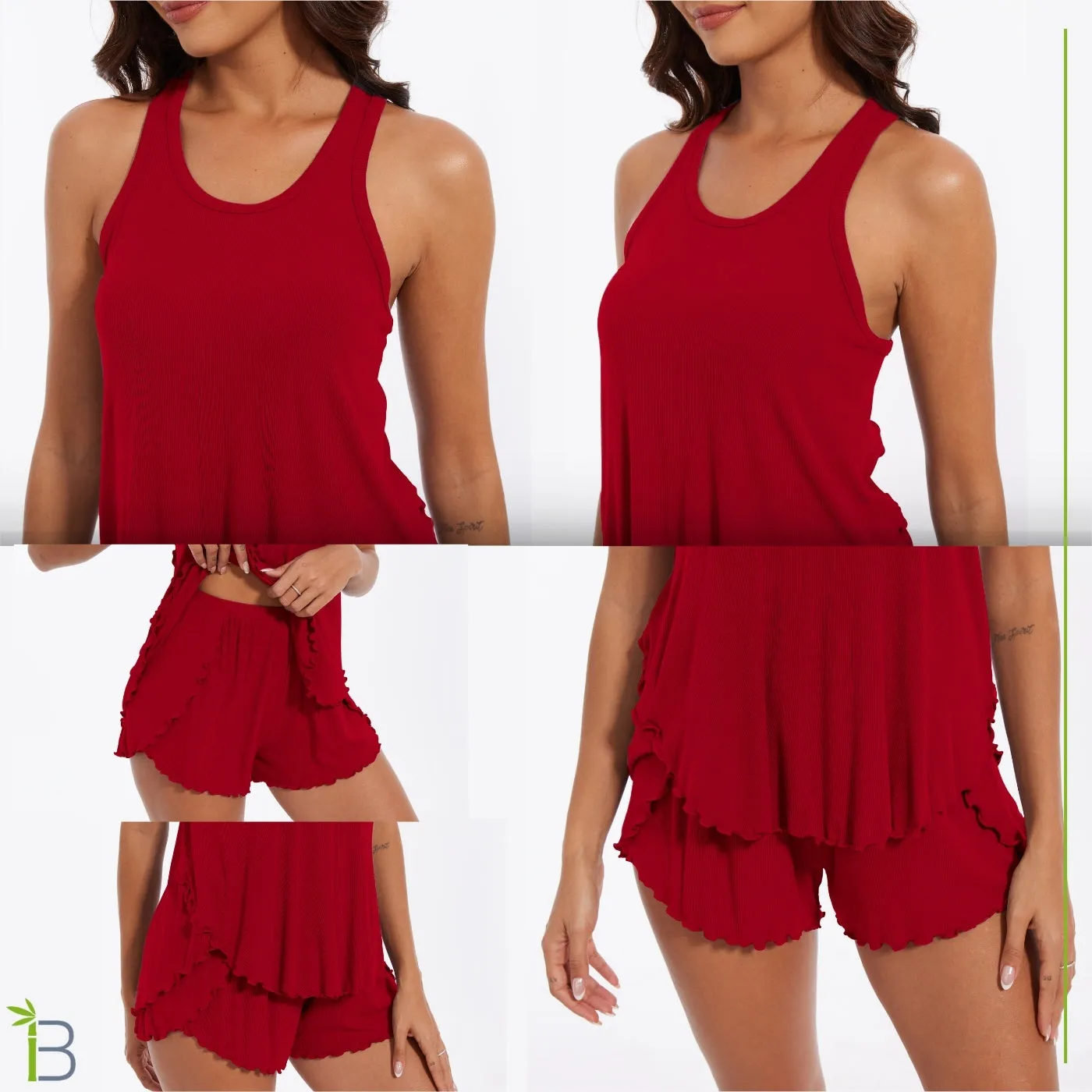 Top Tank Bamboo Viscose Pajama Set for Women
