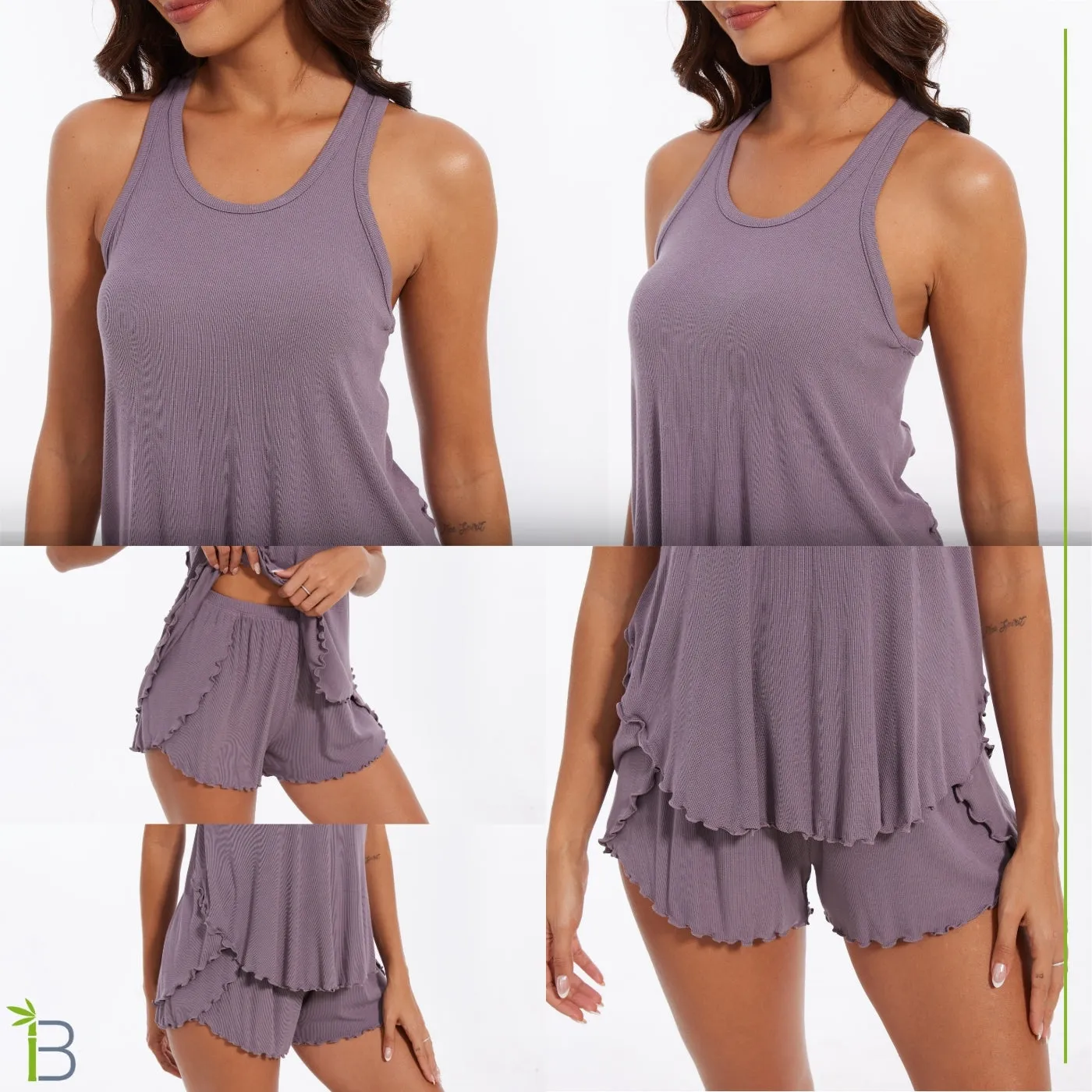 Top Tank Bamboo Viscose Pajama Set for Women