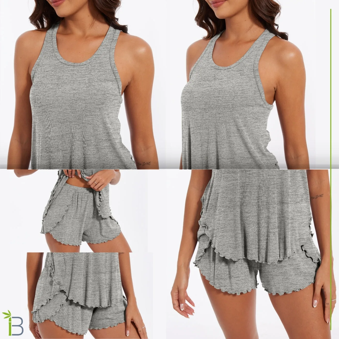 Top Tank Bamboo Viscose Pajama Set for Women