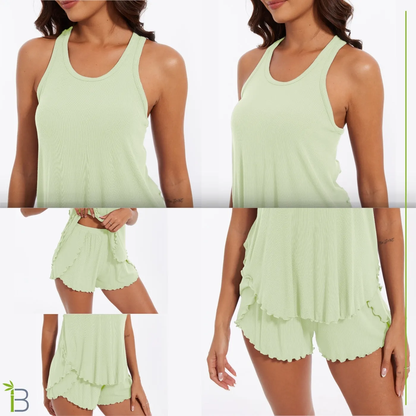 Top Tank Bamboo Viscose Pajama Set for Women