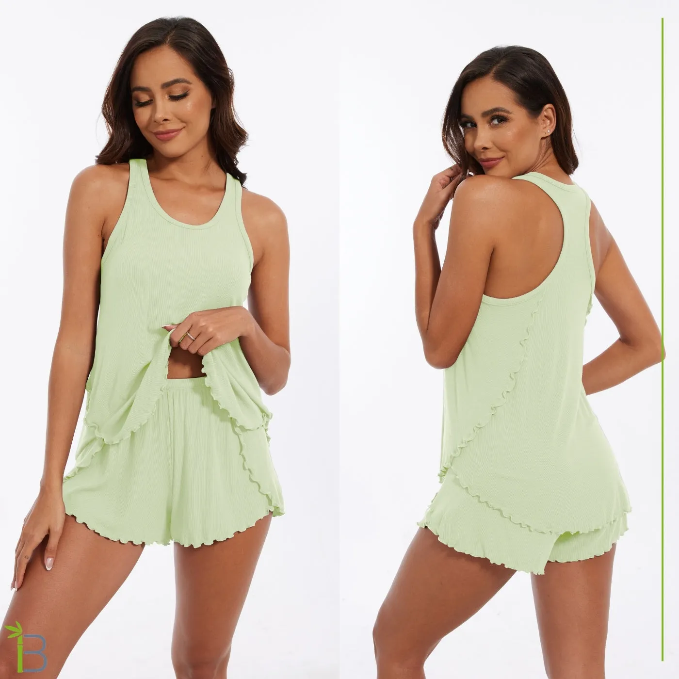 Top Tank Bamboo Viscose Pajama Set for Women