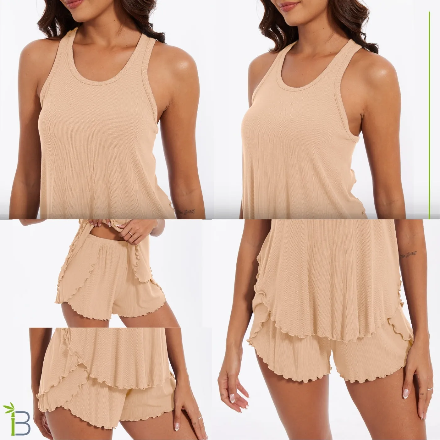 Top Tank Bamboo Viscose Pajama Set for Women