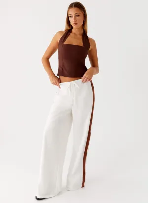 Sustainable Material Blend Dalida Linen Pants - Ivory