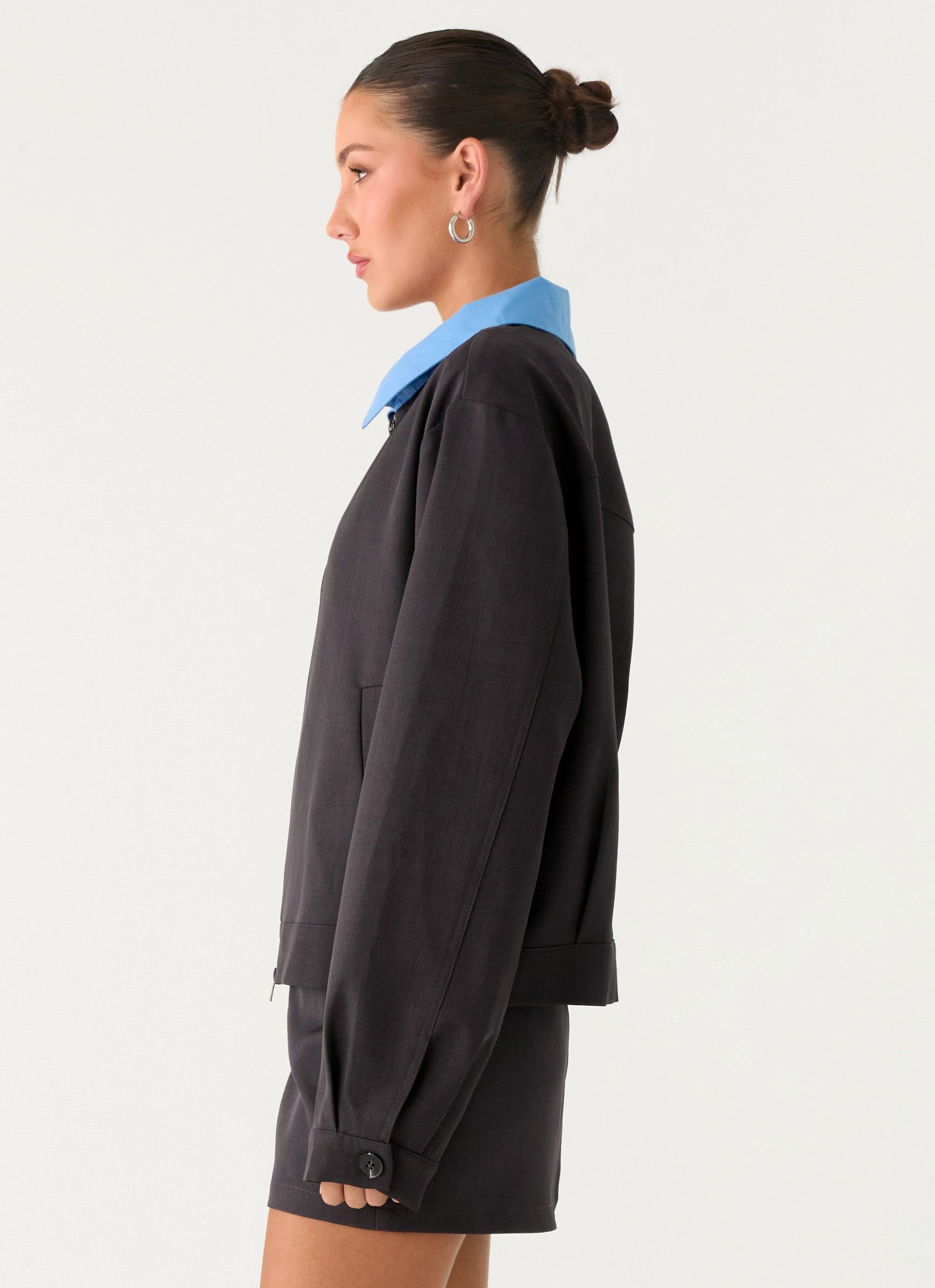 Work Ready Performance Ready Harlee Poplin Suiting Jacket - Charcoal