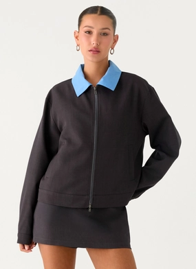 Breathable wear Harlee Poplin Suiting Jacket - Charcoal