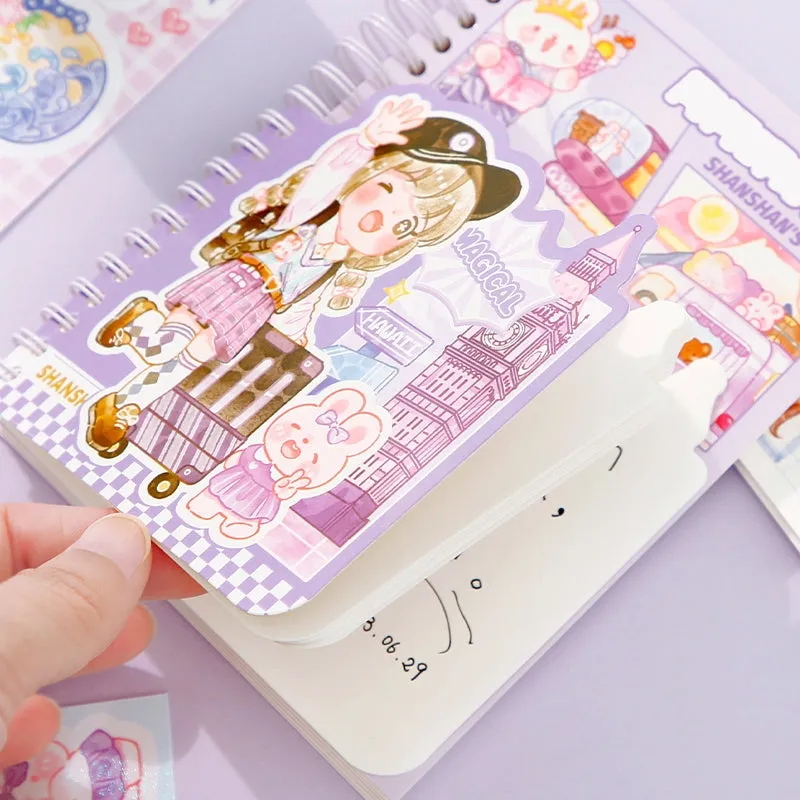 Travel Series Kawaii Cartoon Journal Notebook - A6