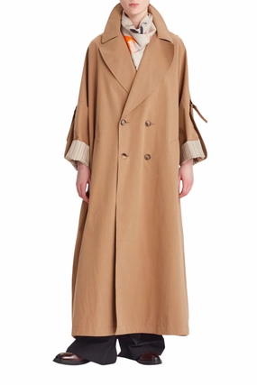 Heat Sealed Zippers AntiStatic Inner Layer Trench Coat - Clay