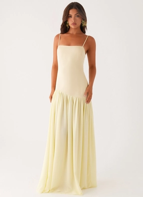 Flattering Shape Design Soft Weave Asteria Maxi Dress - Yellow