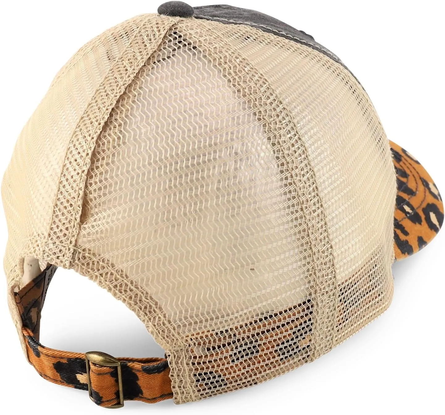 Trendy Apparel Shop Women's Animal Print Mesh Back Ponytail Baseball Cap