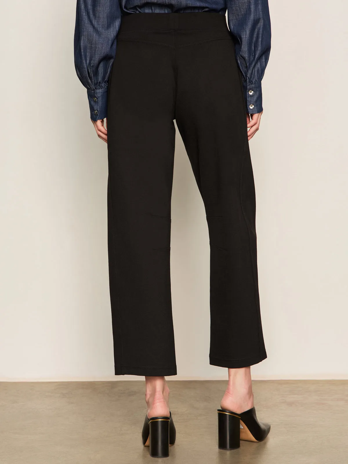 Ponte Barrel Trouser Black Comfort Layer Wear