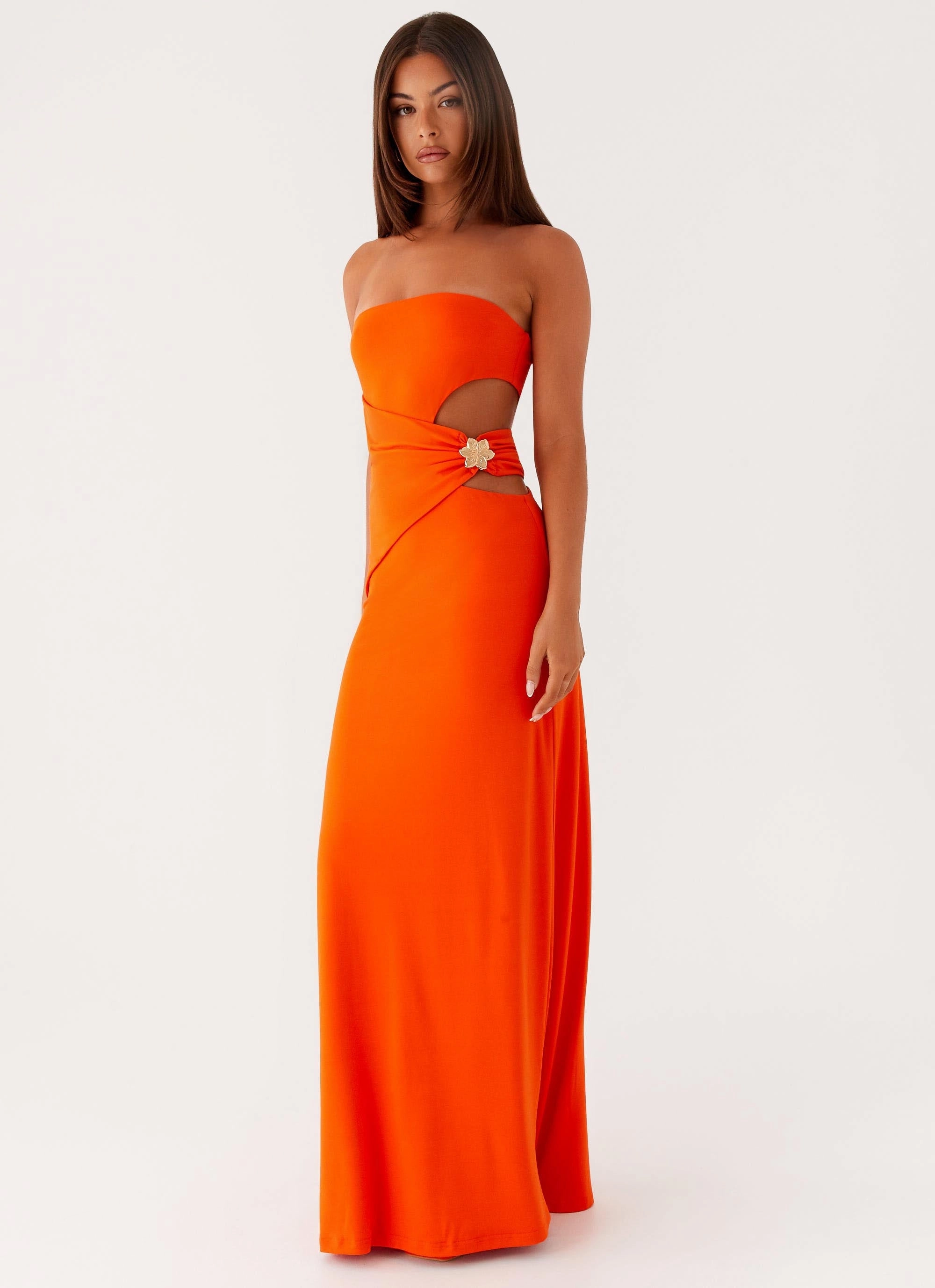 Modern Staple Ankle-length Anetta Maxi Dress - Orange