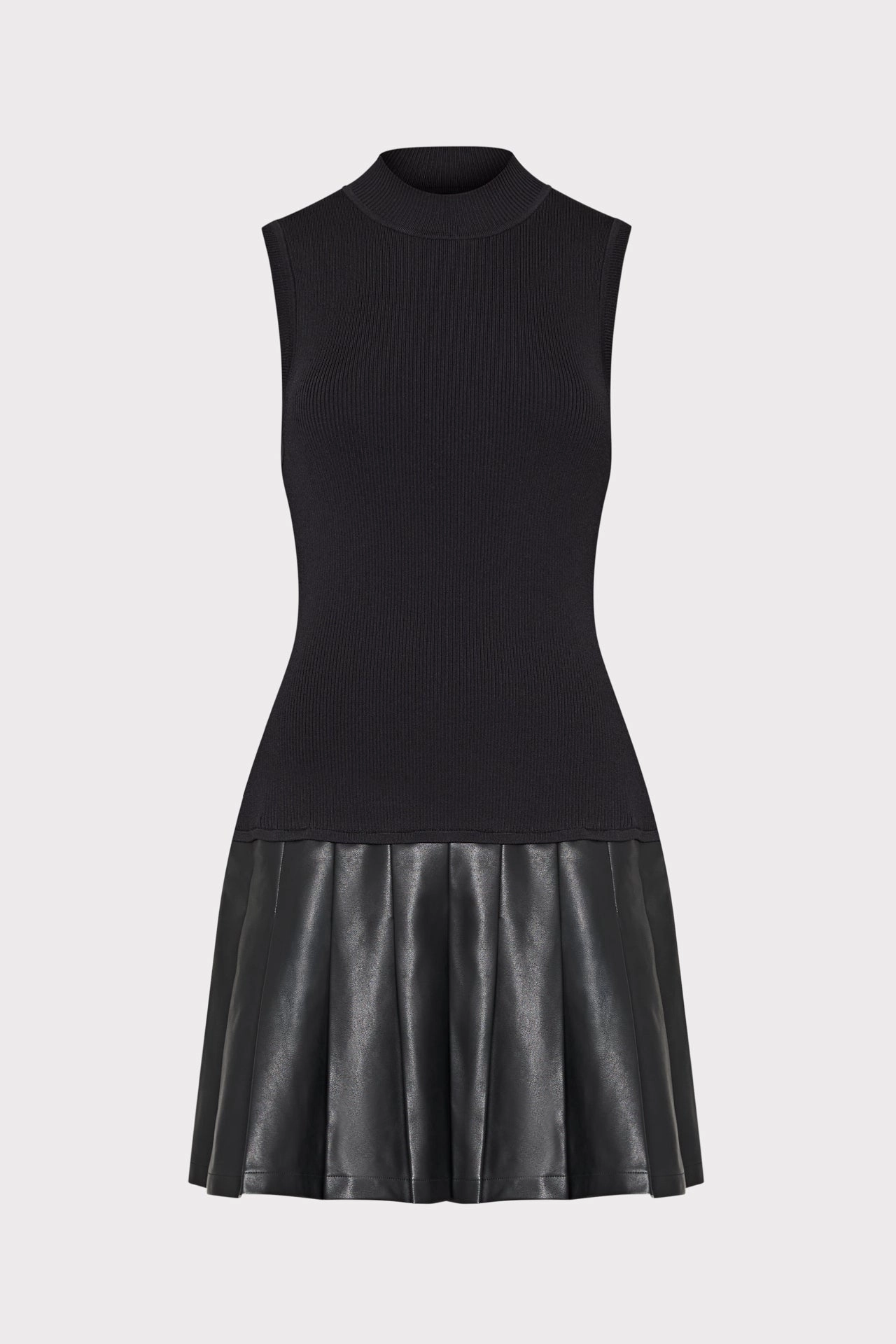 Pure Piece Office Fit Leather Skirt Knit Dress
