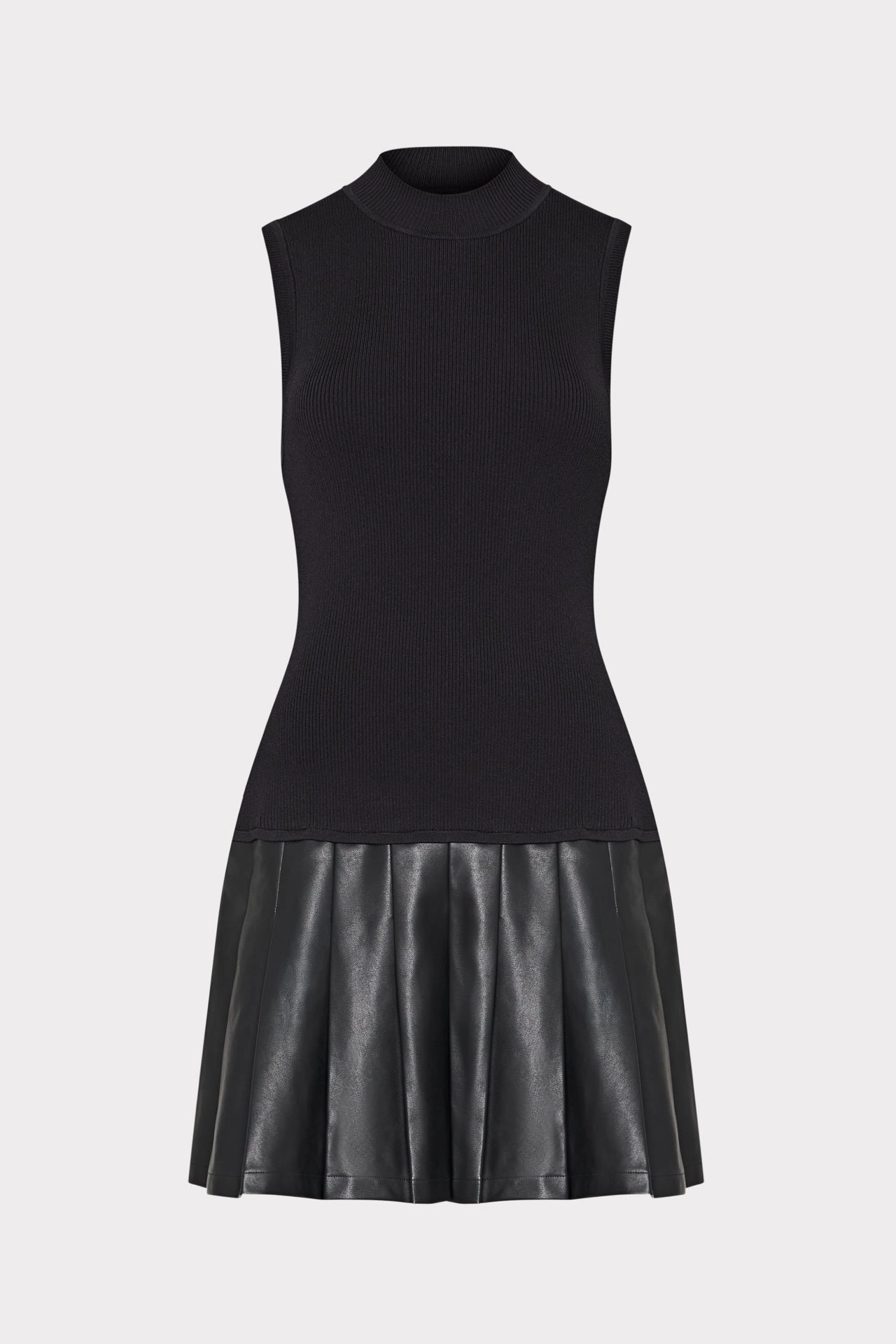 Timeless Trend Leather Skirt Knit Dress