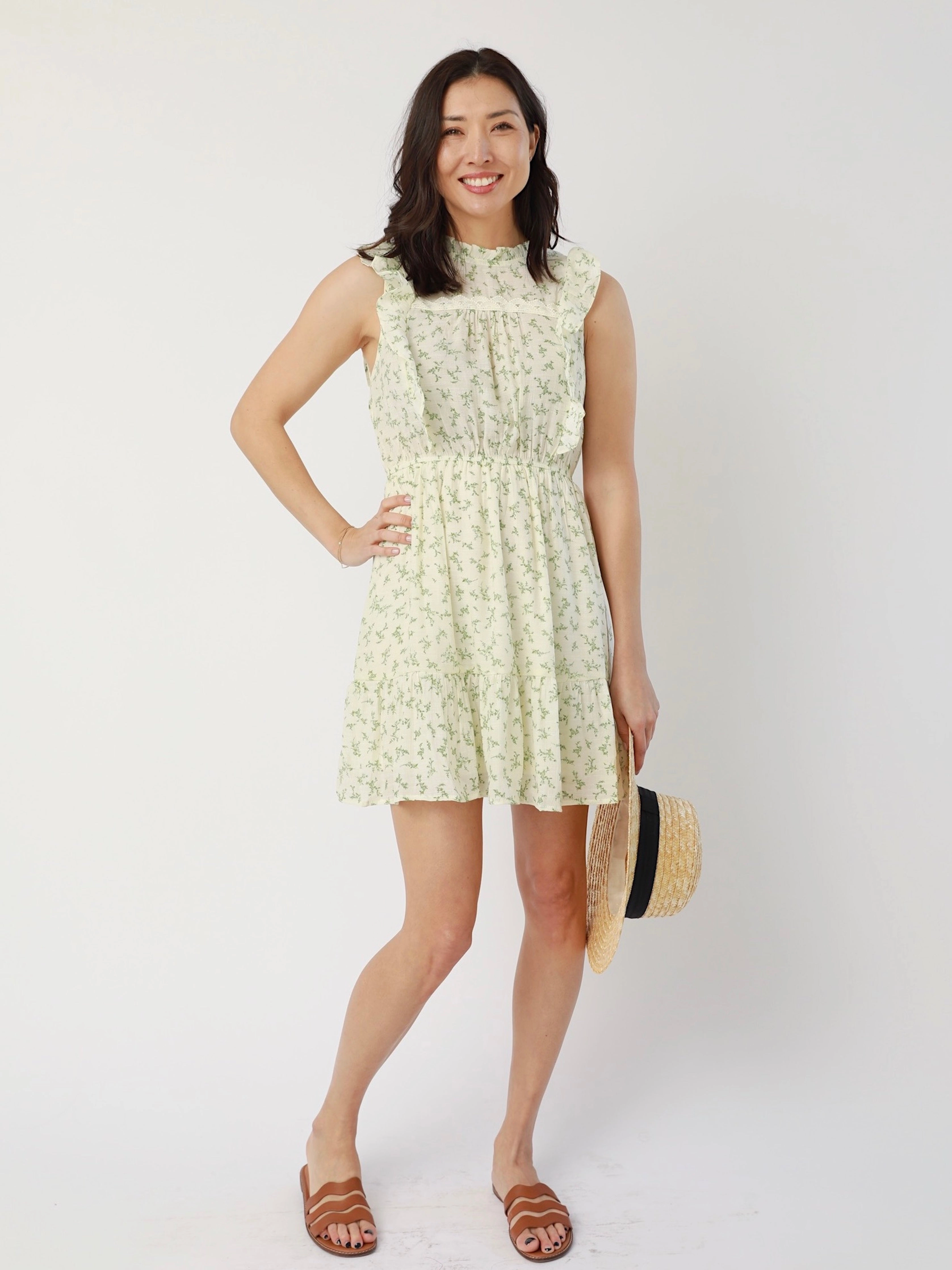 Lex Floral Dress in Ivy Skin Tone