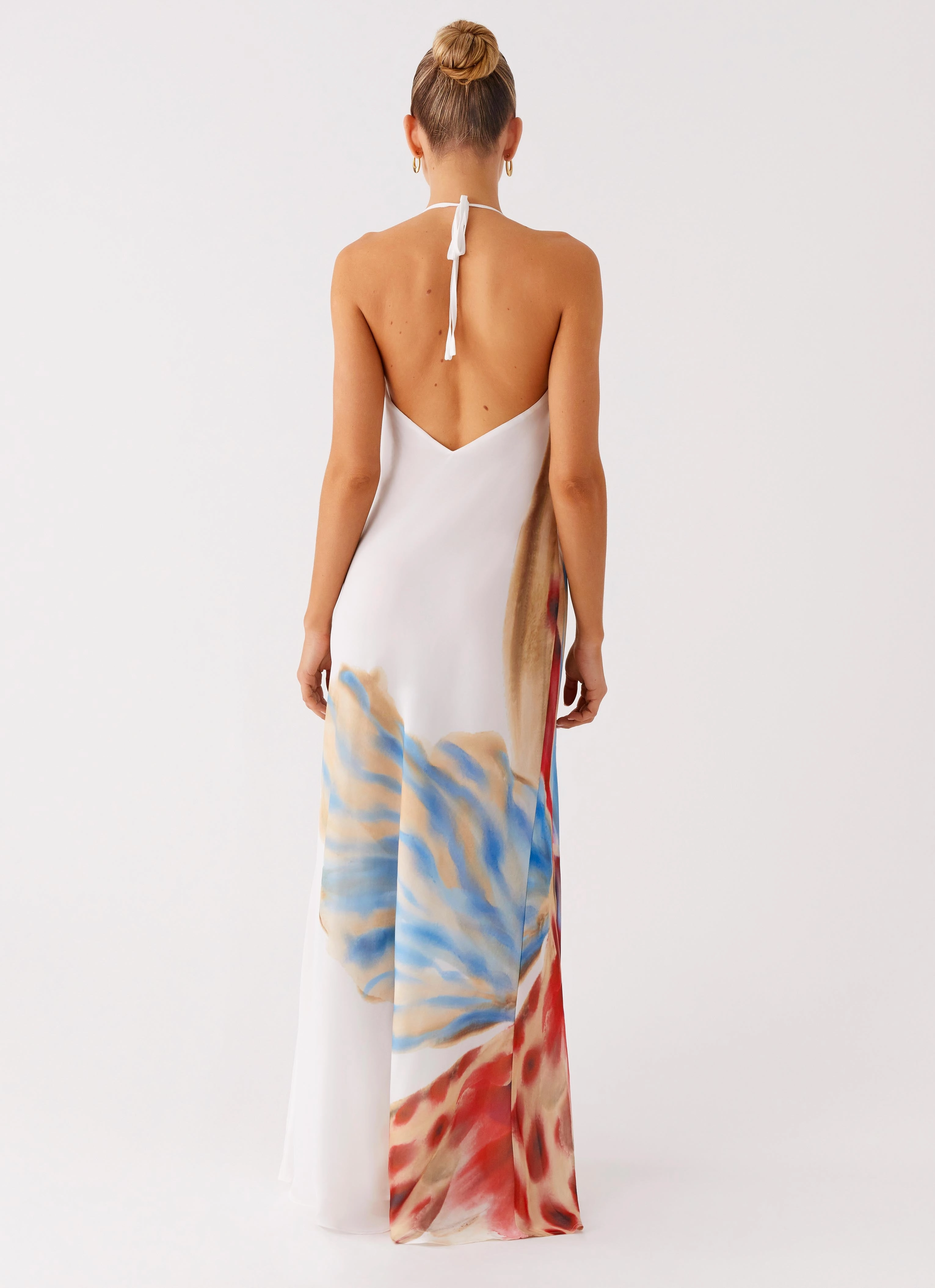 Relax Layers Stars Align Cowl Maxi Dress - White Sea Bloom