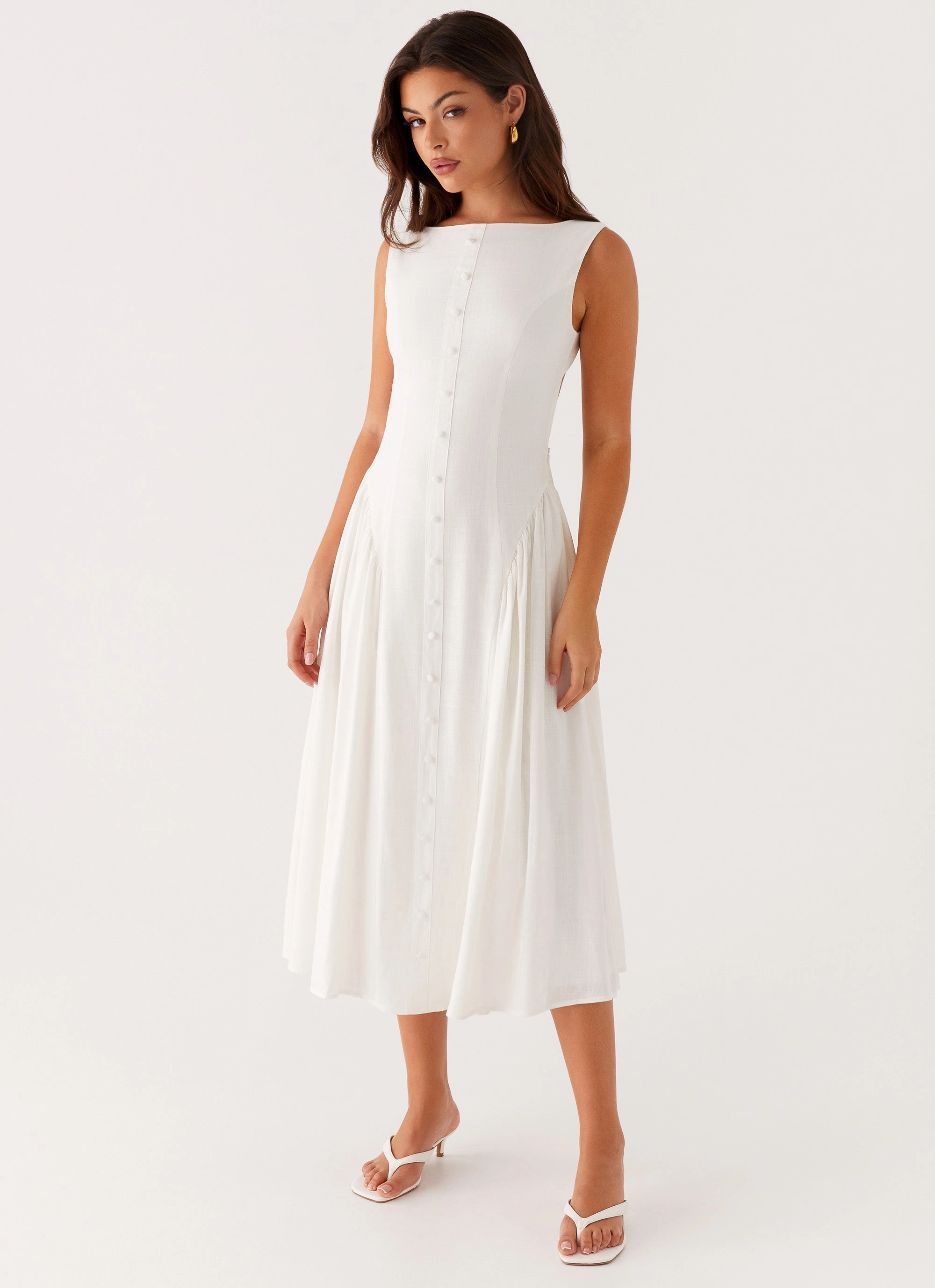 Vibrant patterned dress Work Ready Maylah Midi Dress - White