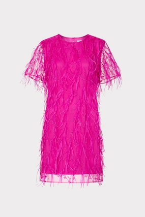 Clean Style Soft Shape Rana Feather Dress