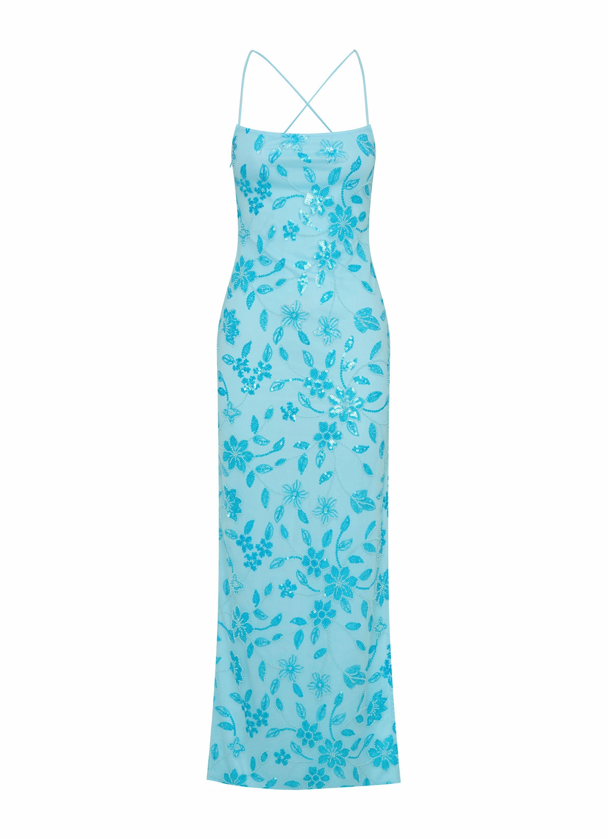 Trend Fit Bright Lights Beaded Maxi Dress - Blue