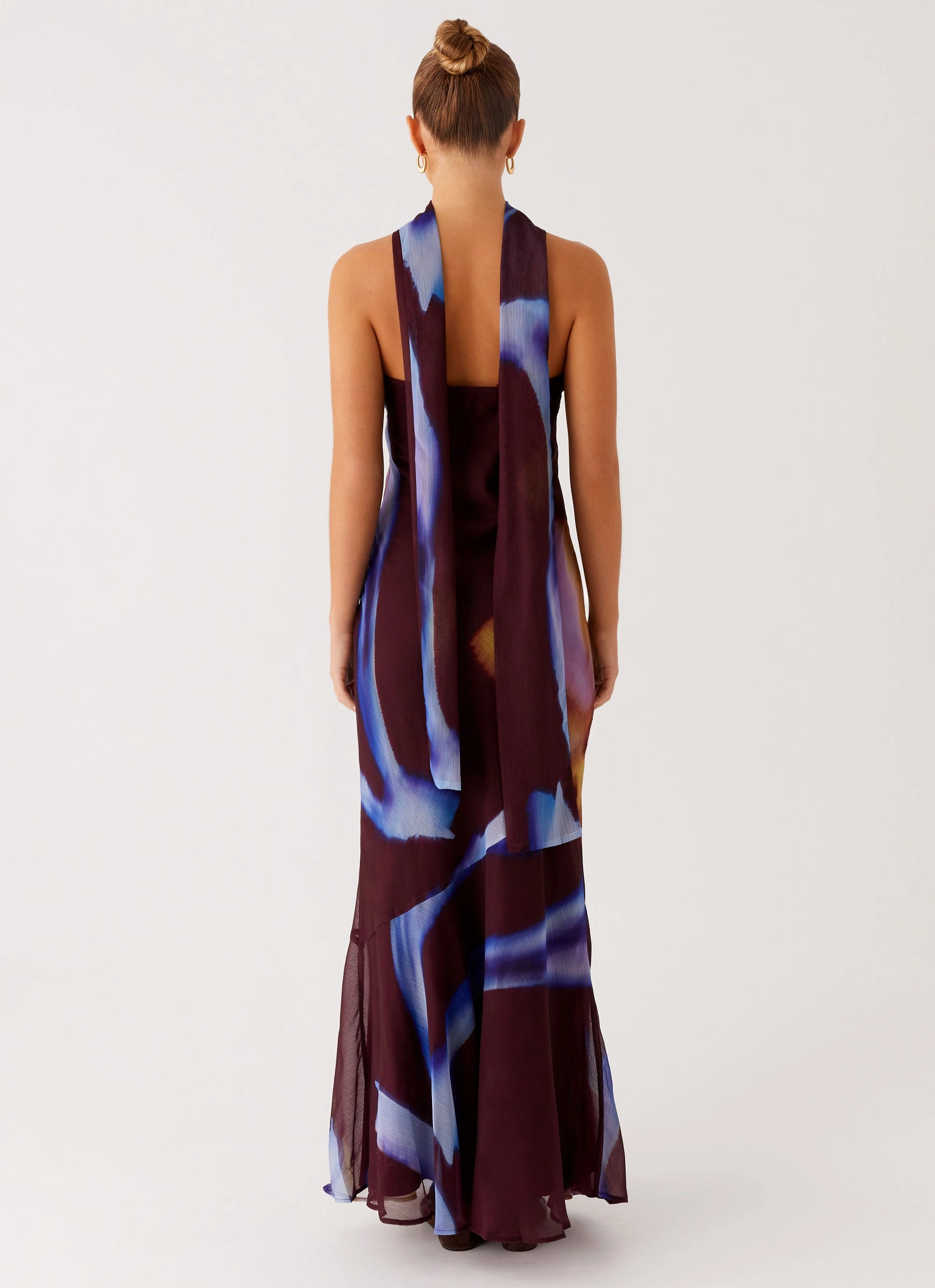 Fashionable Style Under The Pagoda Maxi Dress - Dark Floral